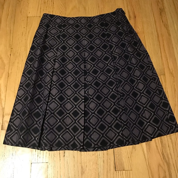 Ann Taylor Dresses & Skirts - Ann Taylor Black and Purple Diamond Pleated Skirt
